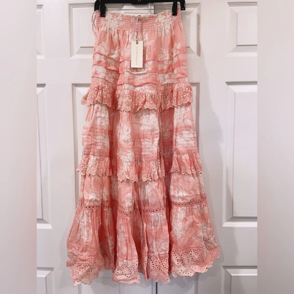 NWT $595 LoveShackFancy Ariah Maxi Skirt